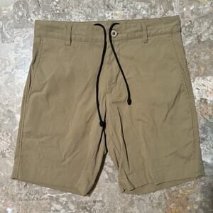 Outlier Shorts Mens 28 Khaki Chino Two Way Stretch Nylon Outdoor Drawstring Hike